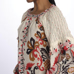 Camicia CASHEW MANDALA  stampa fiori 328625 CREAM farm rio 