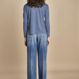 TACY camicia in jersey BETB500 STEEL BLUE hartford 