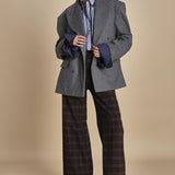 blazer doppiopetto over in flanella OLLY  MJD503_A60003 1002 MEDIUM GREY FLANEL jejia 
