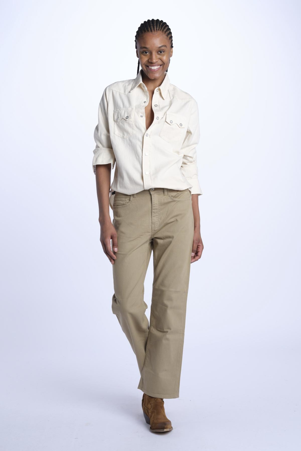 Denim LINDY combo stretto cropped LINDY KHAKI true avenue 