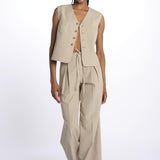 Gilet linen 252-1701 6202 vis a vis 