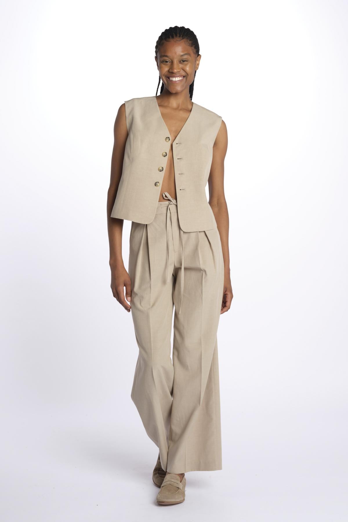 Gilet linen 252-1701 6202 vis a vis 