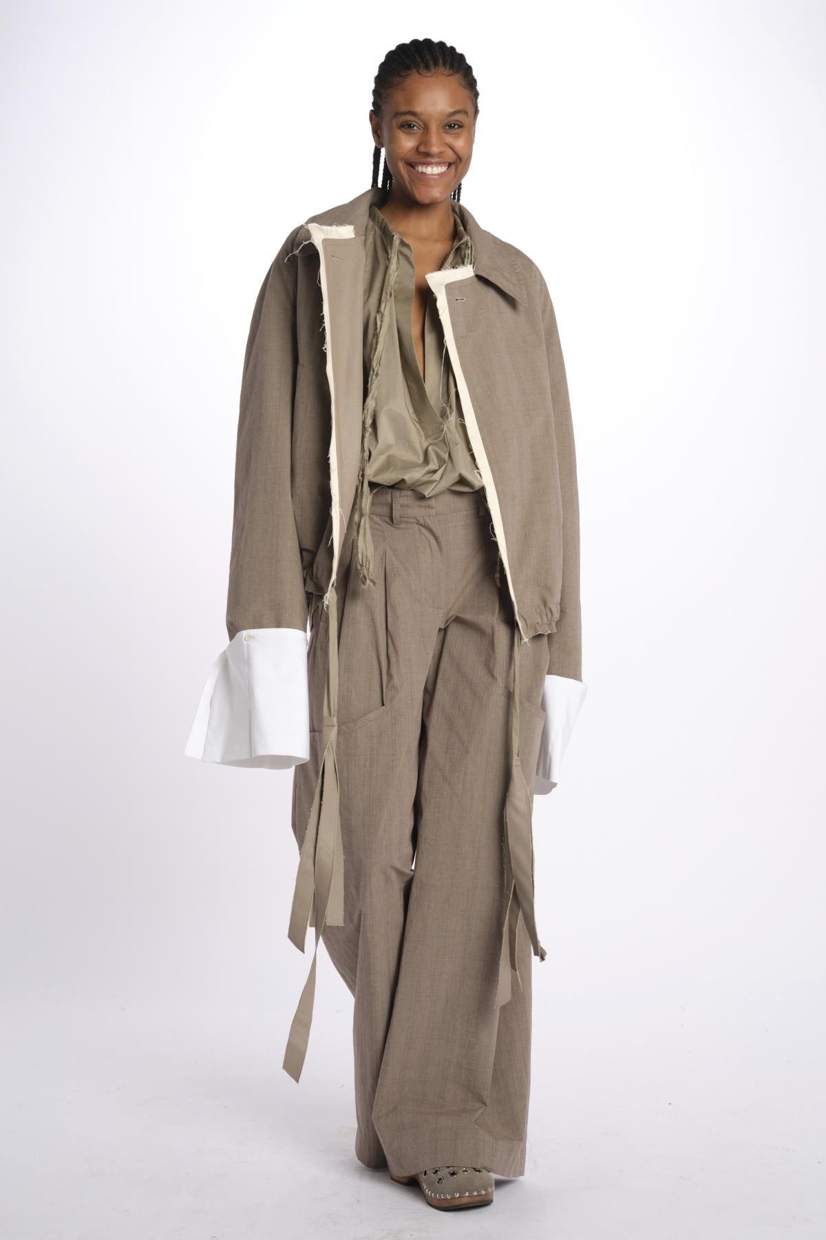 Bomber reversibile ecopelle e galles di cotone BOMBER TRENCH VEGANLEATHER jejia 