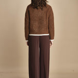 maglia a coste in mohair 15K106WM005 P661 VICUNA ines de la fressange 