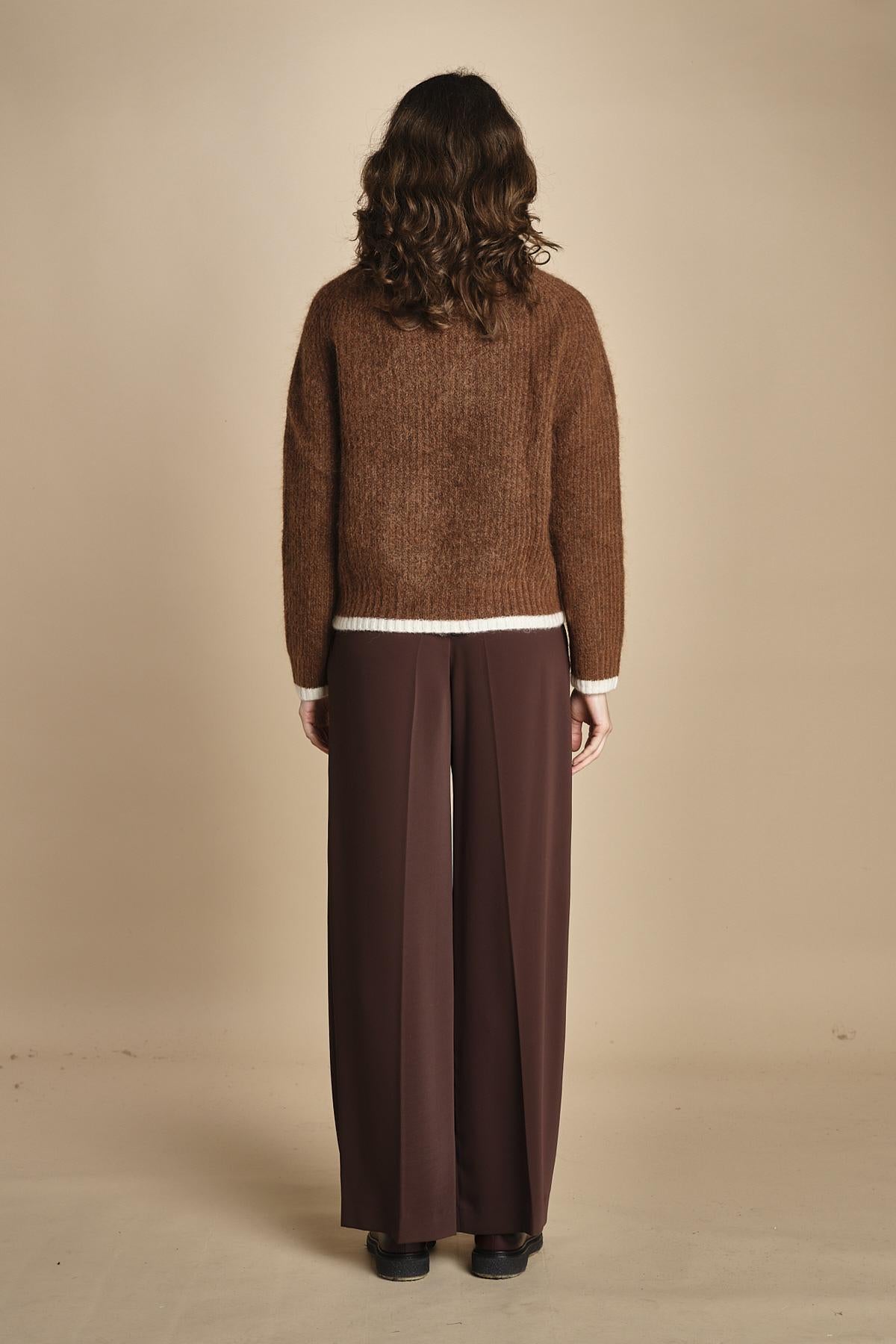 maglia a coste in mohair 15K106WM005 P661 VICUNA ines de la fressange 