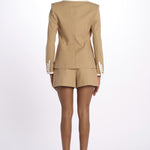 Blazer EDISON doppio petto con profilo TW4610536 KHAKI veronica beard 