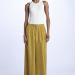 PALAZZO pantaloni in seta  by milaura. BE24252PANT OLIVE benaras soleil 