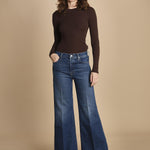 denim a zampa con bottoni THE TOMCAT ROLLER SKIMP 10115-259_A PFI (PERFECLY IMPERFETC) mother 