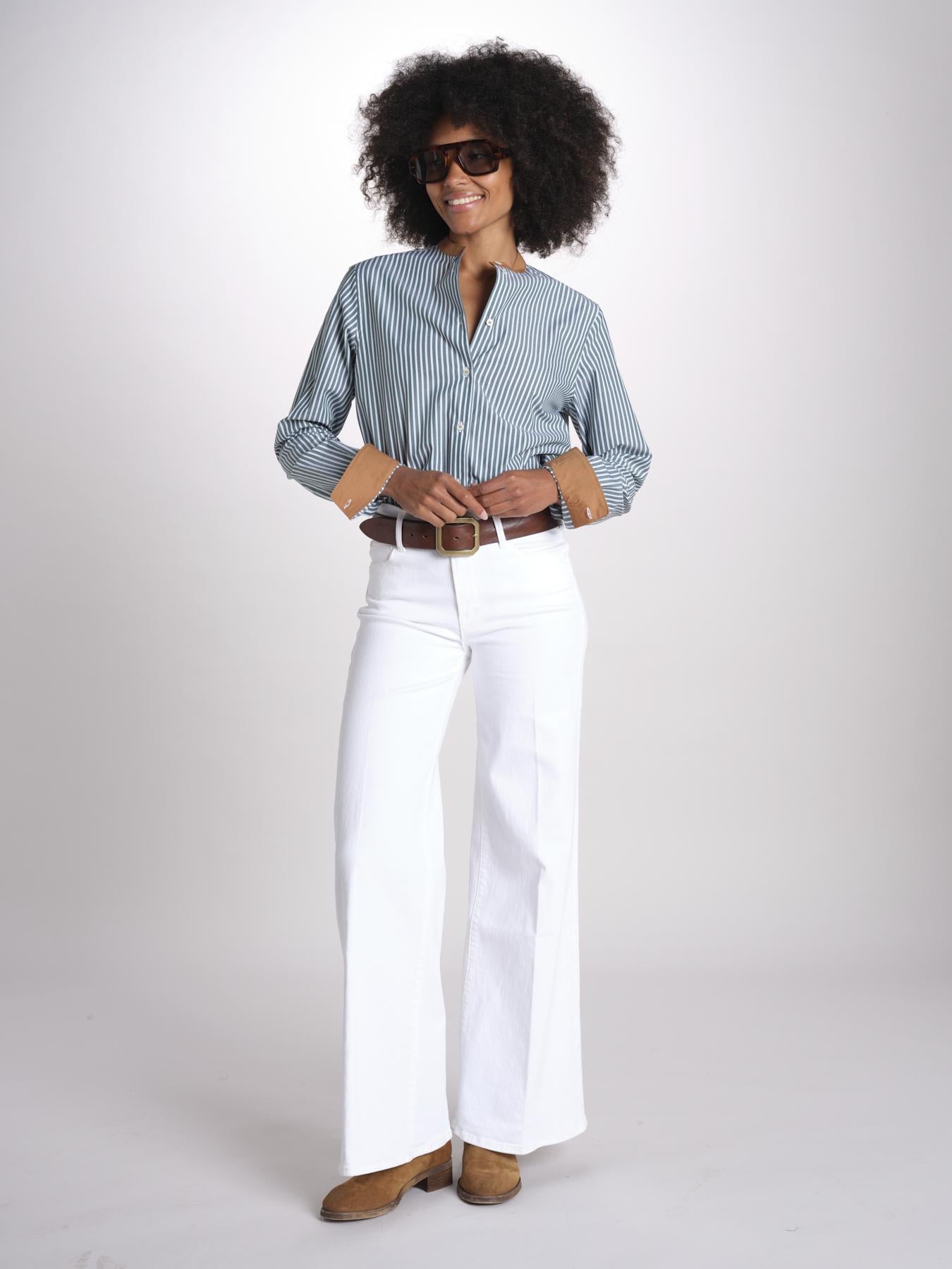camicia a righe con collo guru MICA5630 BV milaura 