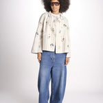 giacca manica lunga a righe 7WS-83S BEIGE.WHITE STRIPES payal pratap 