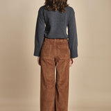 pantalone a zampa con taschine FAUVE WX CARAMEL fam 