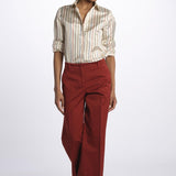 Pantalone MELODY D cropped cotone tinto capo MELODYD408801 48 quelledue 