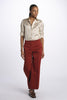 Pantalone MELODY D cropped cotone tinto capo