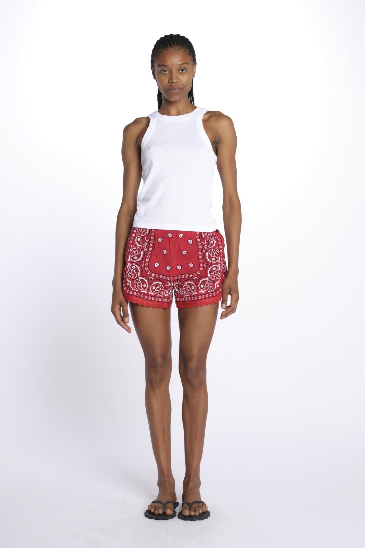 BANDADA SHORT con passamaneria BANDANA SHORT RED orsina 