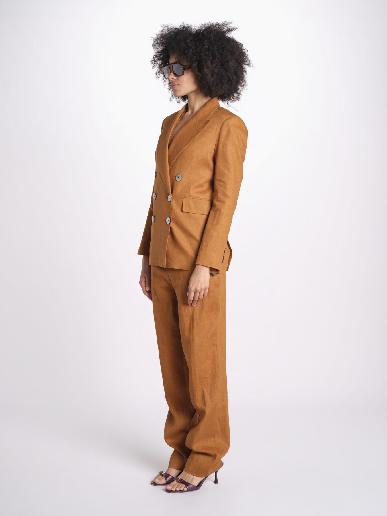 blazer doppiopetto 16V022LI011 P632 CHESTNUT ines de la fressange 