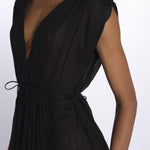 MIKONOS maxi abito con scollo senza maniche MIKONOS NOIR laraethnics 