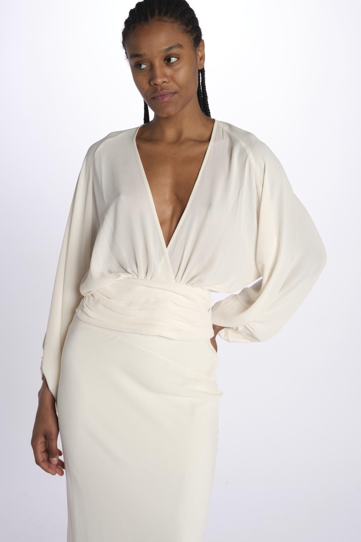 Camicia NOELLE scollata manica sbuffo T148 018 BONE just bee queen 
