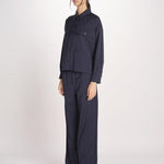 Giacca a camicia in tela di pura lana stretch MULINO 2615041021600 001 BLU weekend maxmara 