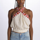 Top ricamo WILLOEMBROIDERY BEIGE chufy 