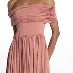 Abito ARIEL midi jersey arricciato 12248301 TERRACOTTA malina 