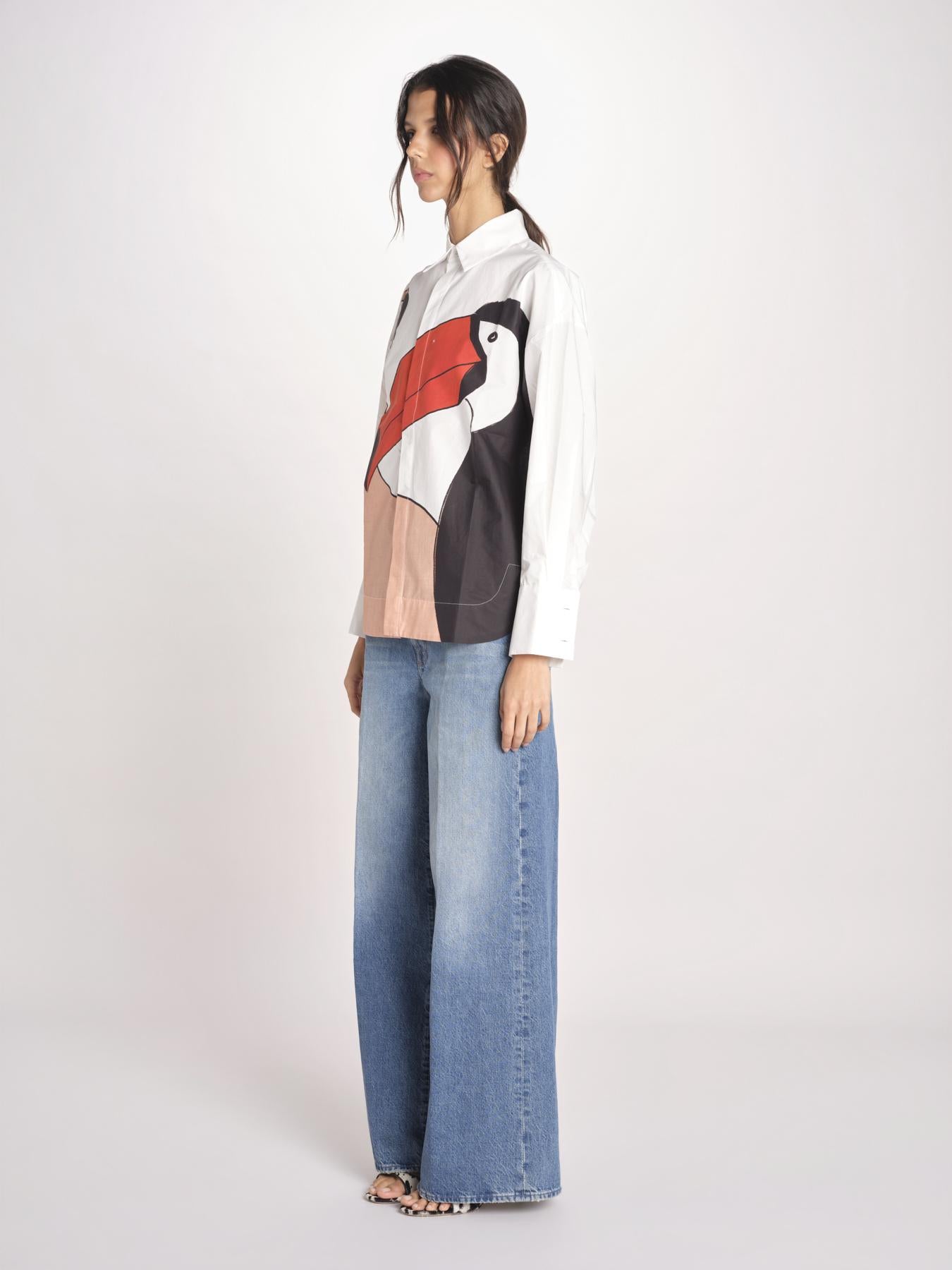 camicia con tucano GRAPHIC BIRDS 348572 BLUSH farm rio 