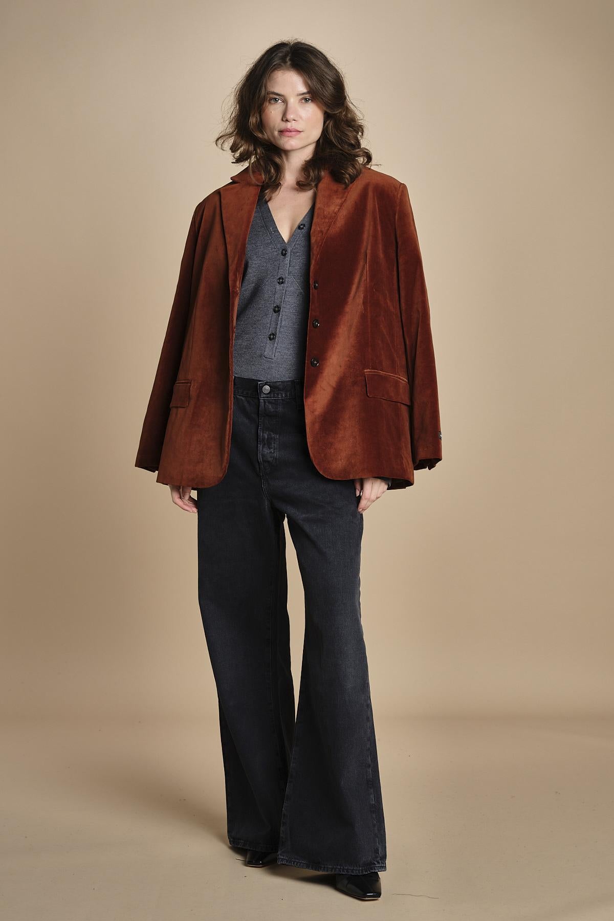 body scollo a v in merinos ANDERSON KNIT BODY GREY herskind 