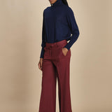 pantalone cropped con risvolto in gabardina MELODIA 652339 164 quelledue 