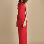 maxidress con scollo a barca e schiena nuda IMOGEN RED solace 