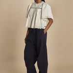 top manica corta con ricami LARISSA 108 CREAM sea ny 
