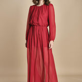 abito lungo in chiffon ATENE RED crida 