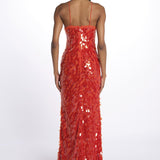 Abito SAPPHIRE lungo paillettes DR174 RE RED misha 