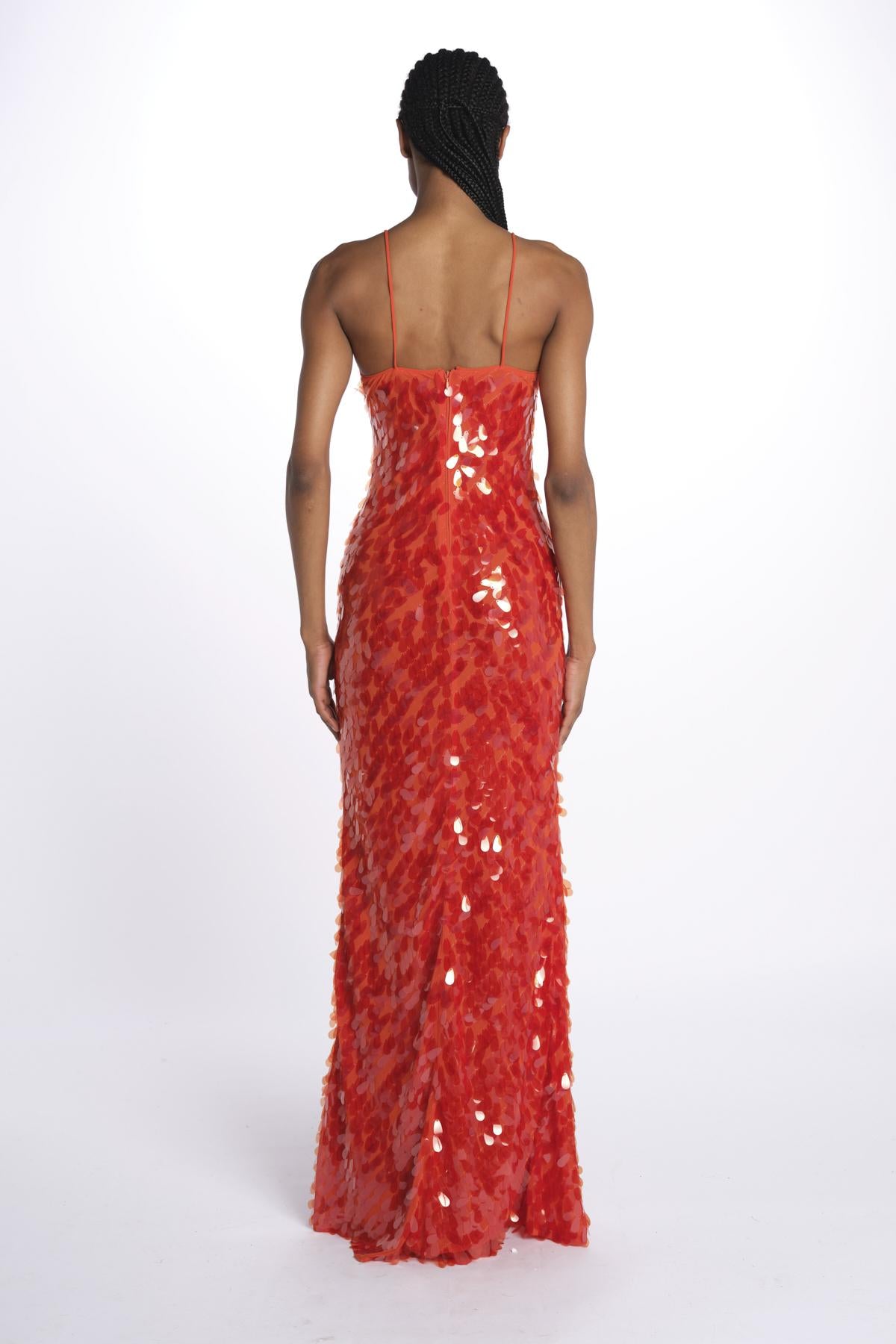Abito SAPPHIRE lungo paillettes DR174 RE RED misha 