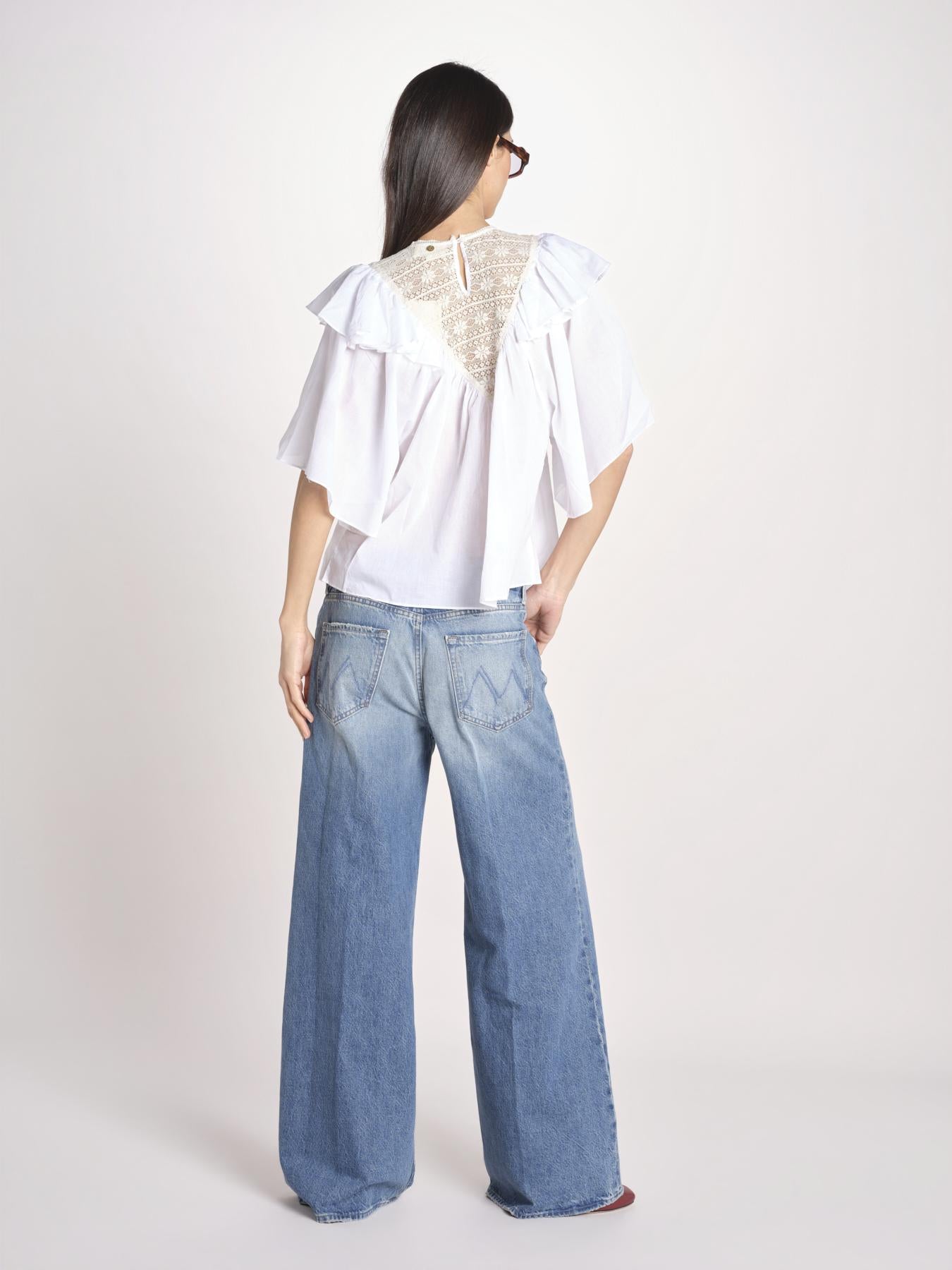 camicia con pizzo in volant DOLLY TEE DOLLY1TEE WHITE antik batik 