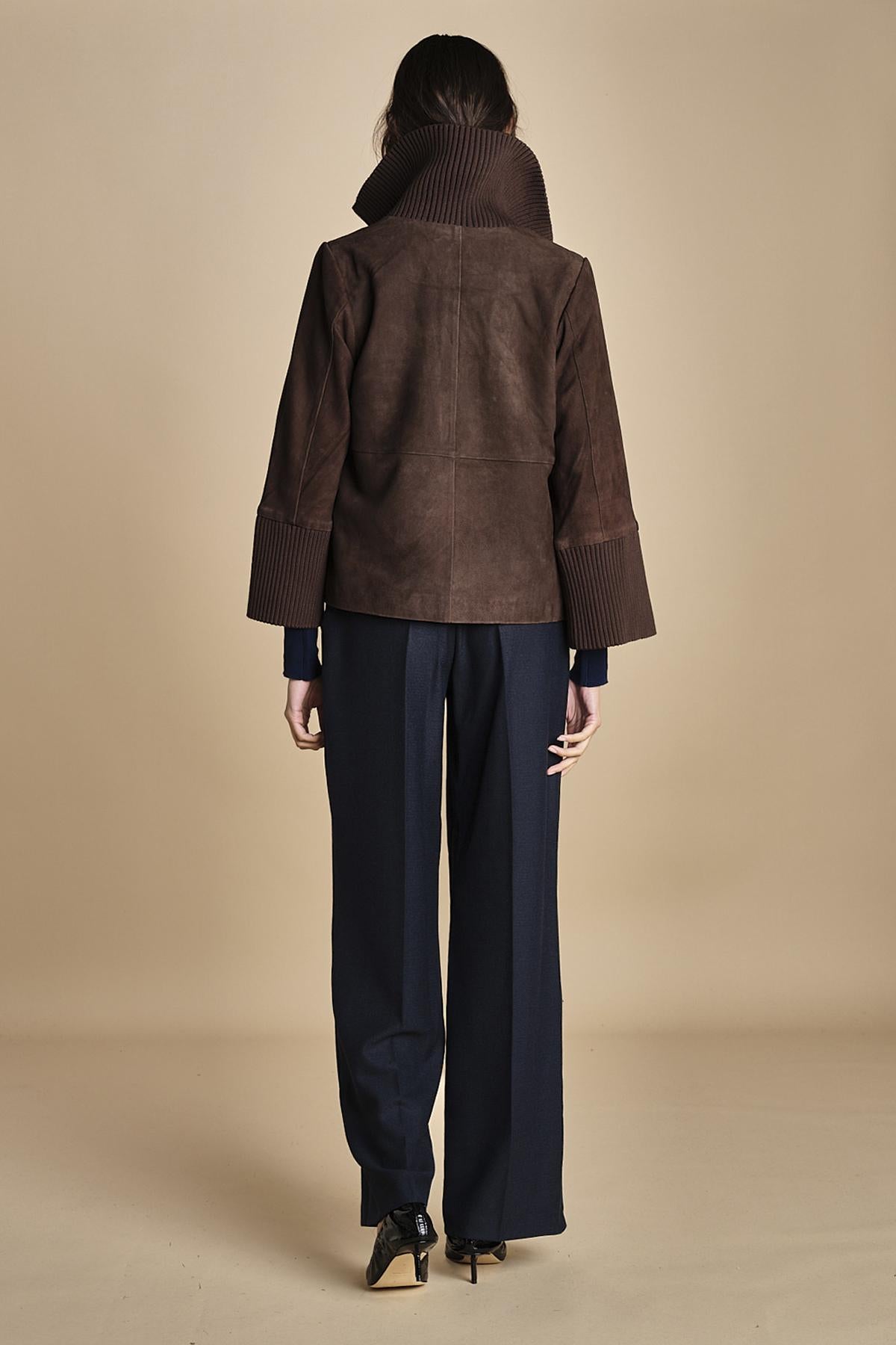 giubbino in camoscio NATE F25-173 030 CHOCOLATE oscar 