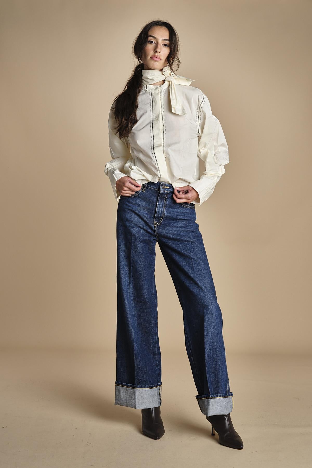MIRANDA  camicia collo sciarpa MIRANDA BLOUSE CREAM antik batik 