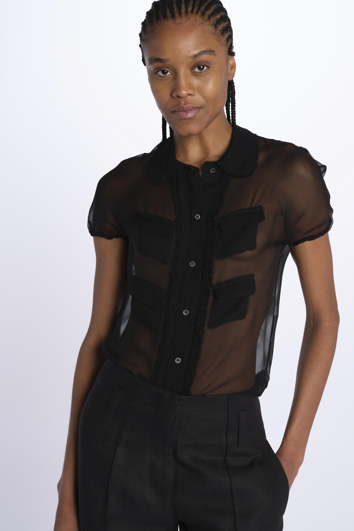 Camicia m/c chiffon G082 5586 9000 n21 