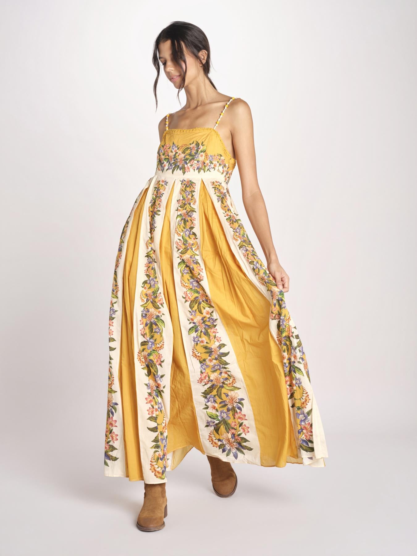 abito lungo a fiori HILO STRIPES DRESS 351309 HILO STRIPES SAND farm rio 