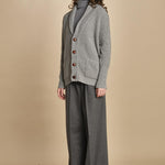 cardigan collo a scialle D251016S 3554 GRIGIO CHIARO milaura 