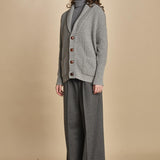 cardigan collo a scialle D251016S 3554 GRIGIO CHIARO milaura 