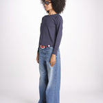 t-shirt girocollo manica lunga WSLS21 58 DEEP BLU merz b 