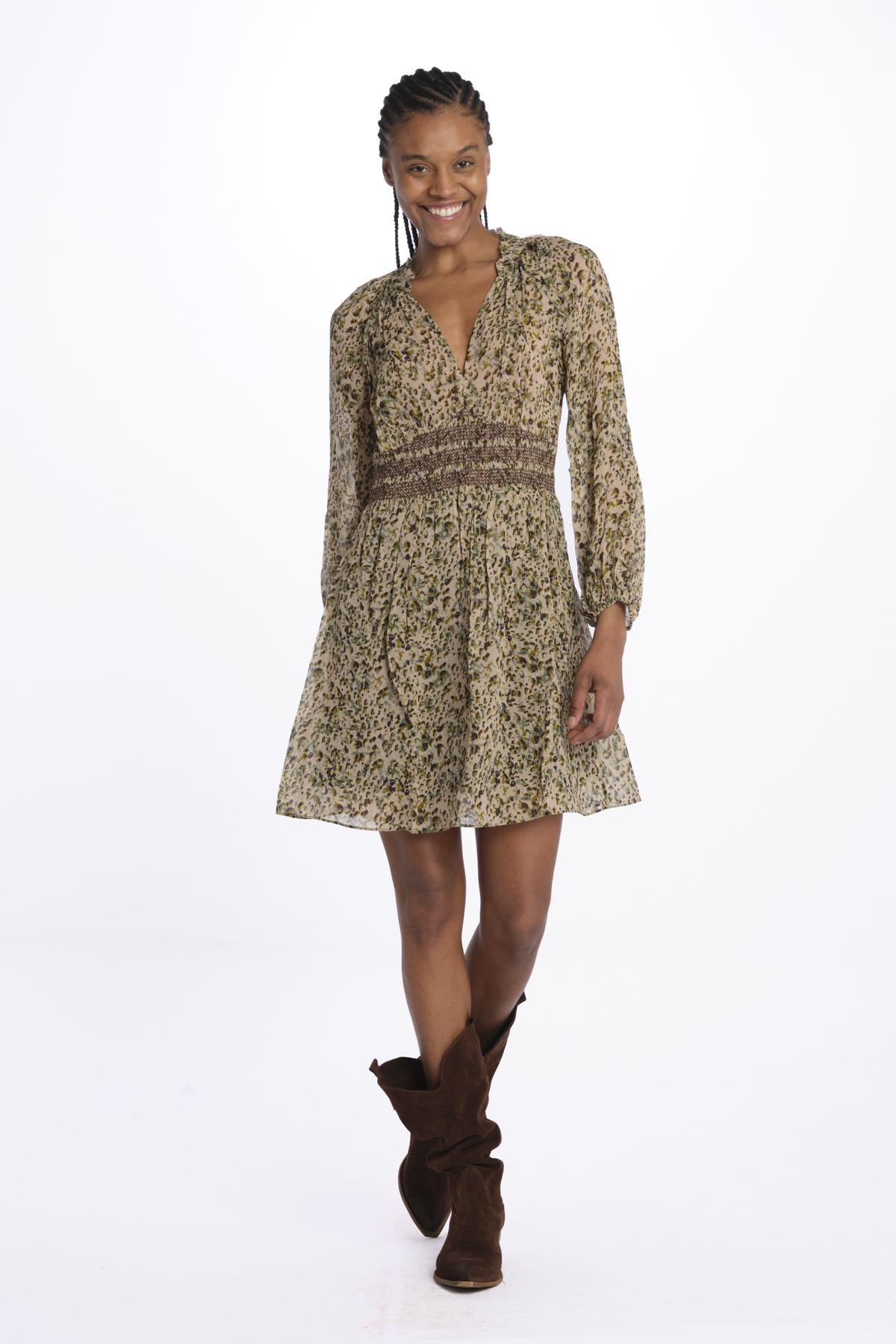 Mini abito punto croce CAMELIA ECRU ba&sh 
