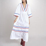 Abito con passamaneria RITA LONG DRESS RITA1BLO WHITE2 antik batik 