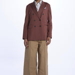 Giacca doppio petto piquet filo scozia 3393 BROWN circolo 1901 
