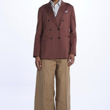 Giacca doppio petto piquet filo scozia 3393 BROWN circolo 1901 