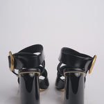 Sandalo ALLEGRA 90 MULE tacco largo F819SPZ BLACK studio AMELIA 