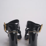 Sandalo ALLEGRA 90 MULE tacco largo F819SPZ BLACK studio AMELIA 
