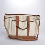 Borsa worker canvas pelle CABAS MULTIPOCH IVOIRE002 vanessa bruno 