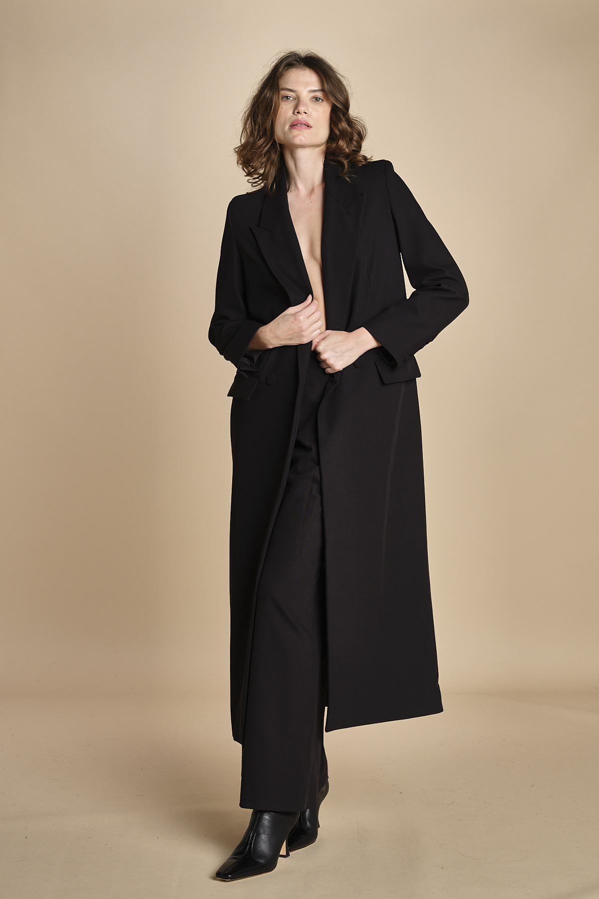 cappotto lungo smoking JIL ANN  IO1100X9049 BK999 ivy oak 