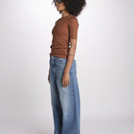 tshirt manica corta a costine KRISTIN IO1100X2351 TOBACCO BR208 ivy oak 