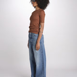 tshirt manica corta a costine KRISTIN IO1100X2351 TOBACCO BR208 ivy oak 